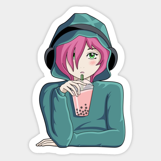 Listening to music and drinking tea Sticker by freeves